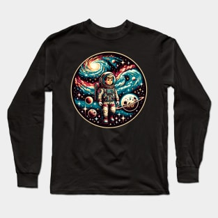 Kid astronaut in space Long Sleeve T-Shirt